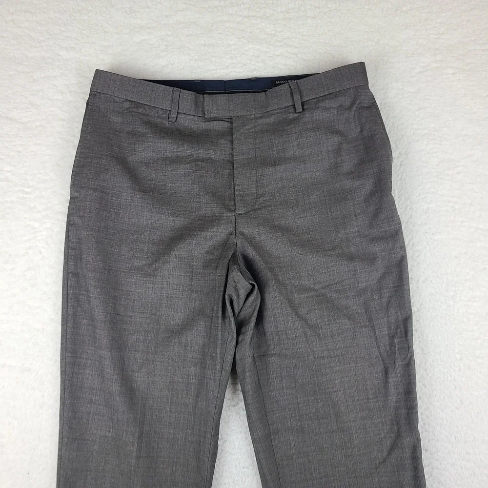 Banana Republic Dress Pants Mens 35x32 Taupe Spice Slim Fit Marzotto Wool Slacks